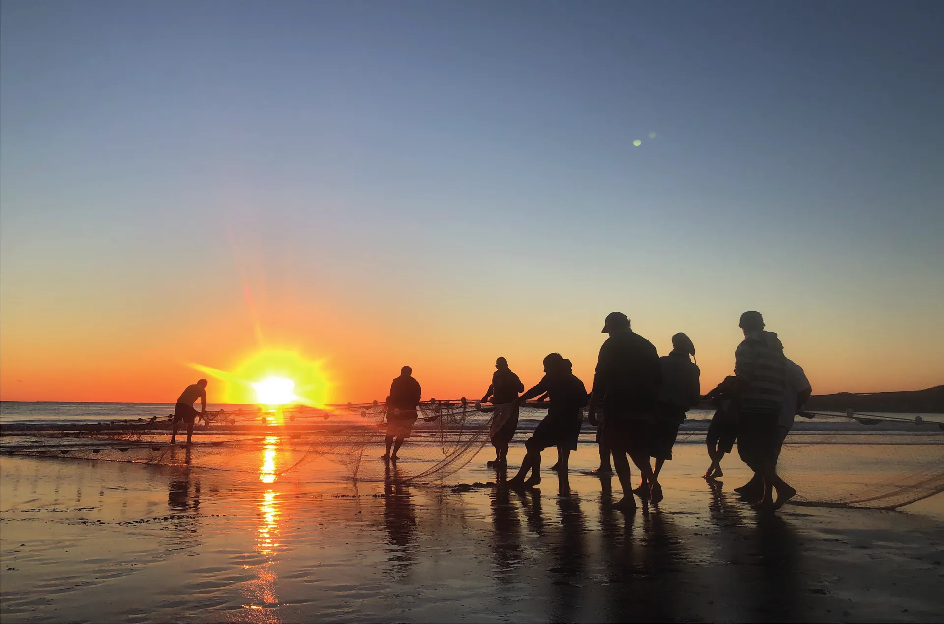 A rede humana de pescada da tainha